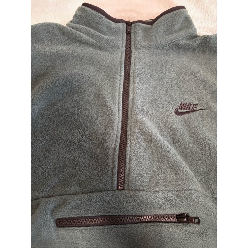 Nike Winterized Polar Fleece Half Zip Pullover Men's M Olive Green